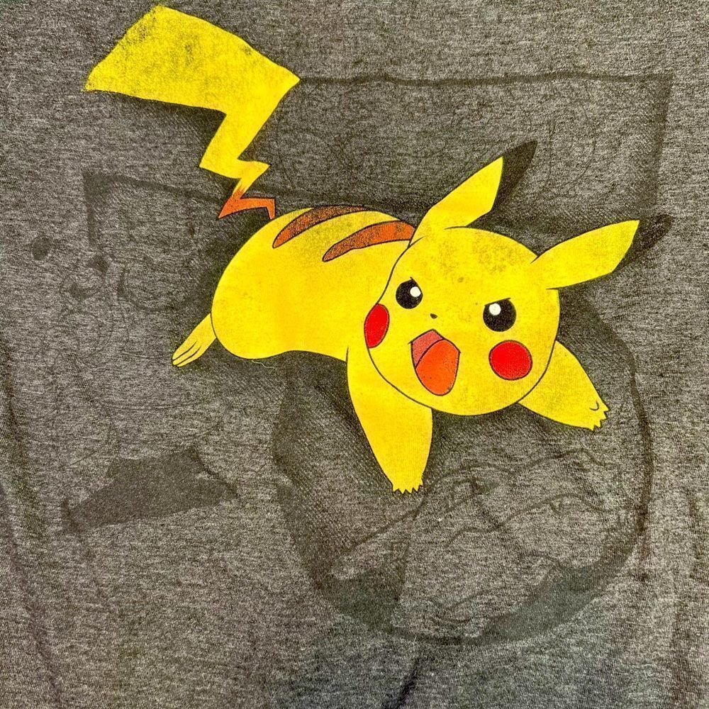 Pokemon Pikachu Shirt Short Sleeve Gray Unisex used